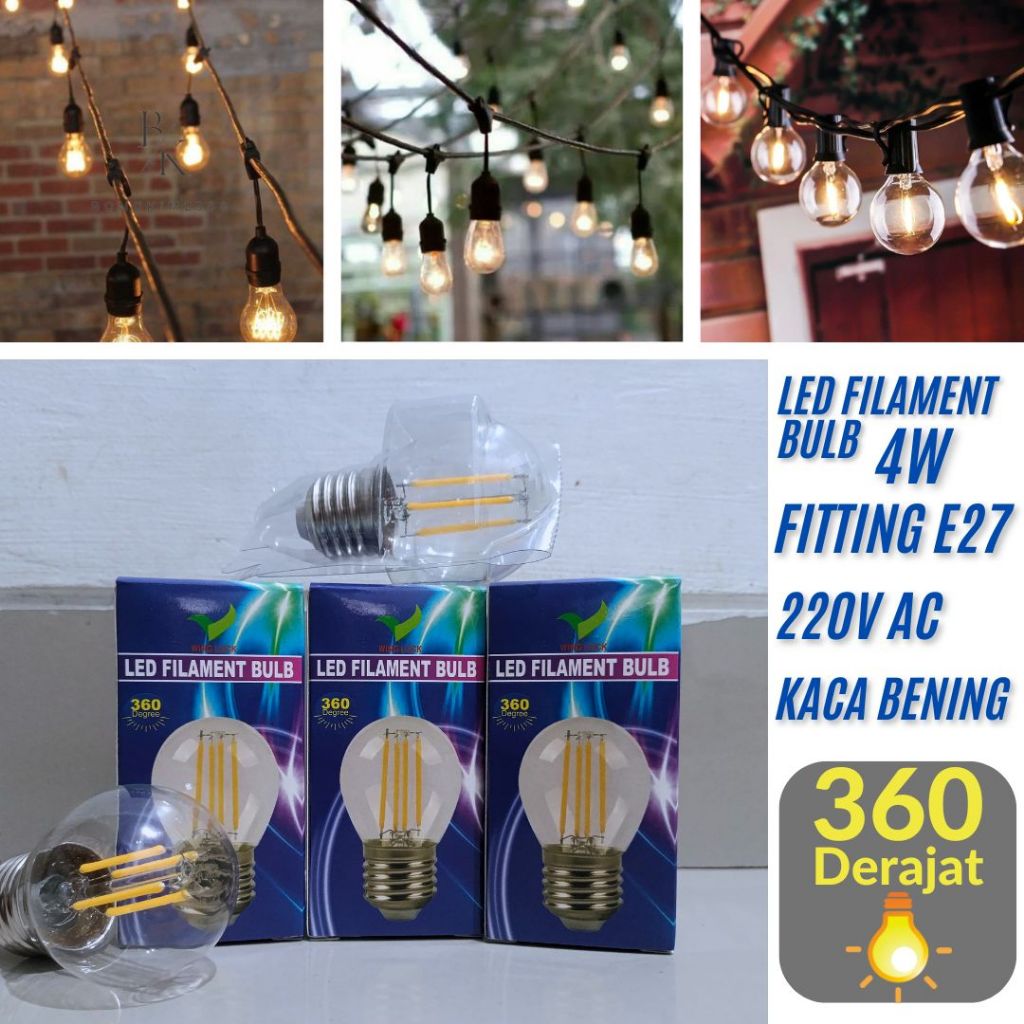 BOHLAM LAMPU LED FILAMEN 2W 4W BOHLAM LAMPU HIAS CAFE BOHLAM LAMPU PIJAR EDISON CAFE KAFE