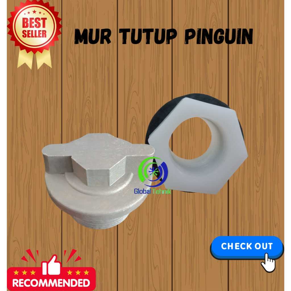 MUR Drat Toren Tandon Air Kolam Terpal 1 inch + Tutup Pinguin BULKHEAD 1 inch SEPAKET