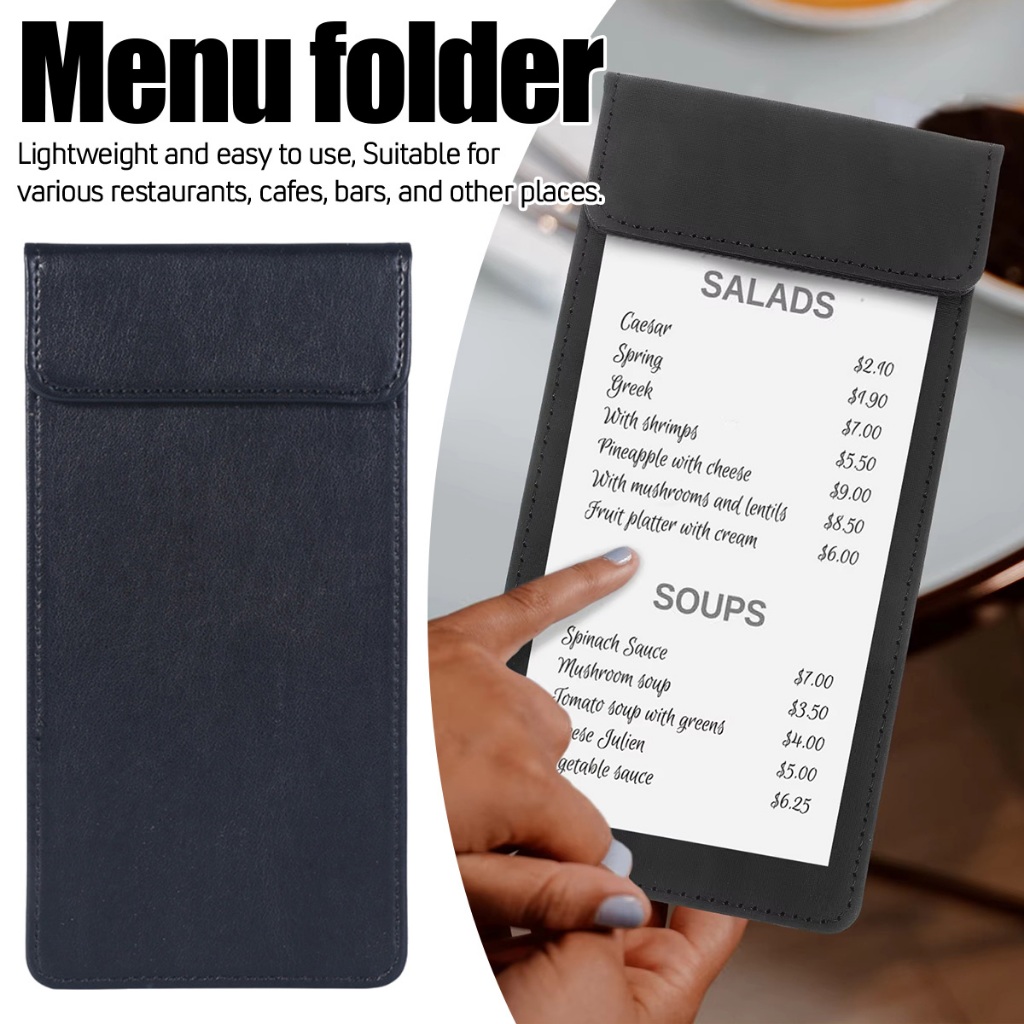 

10*20cm Bill Holder Cover Gaya Jepang Bill Holder Bahan PU Untuk Resto/Cafe/Hotel