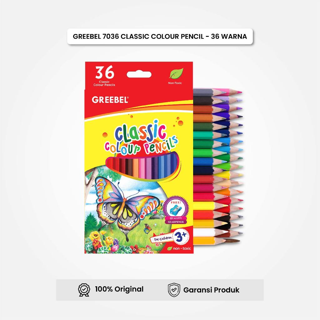 

GREEBEL Pensil Warna 36 Warna / Classic Colour 36 Warna (7036) / Coloring Pencil
