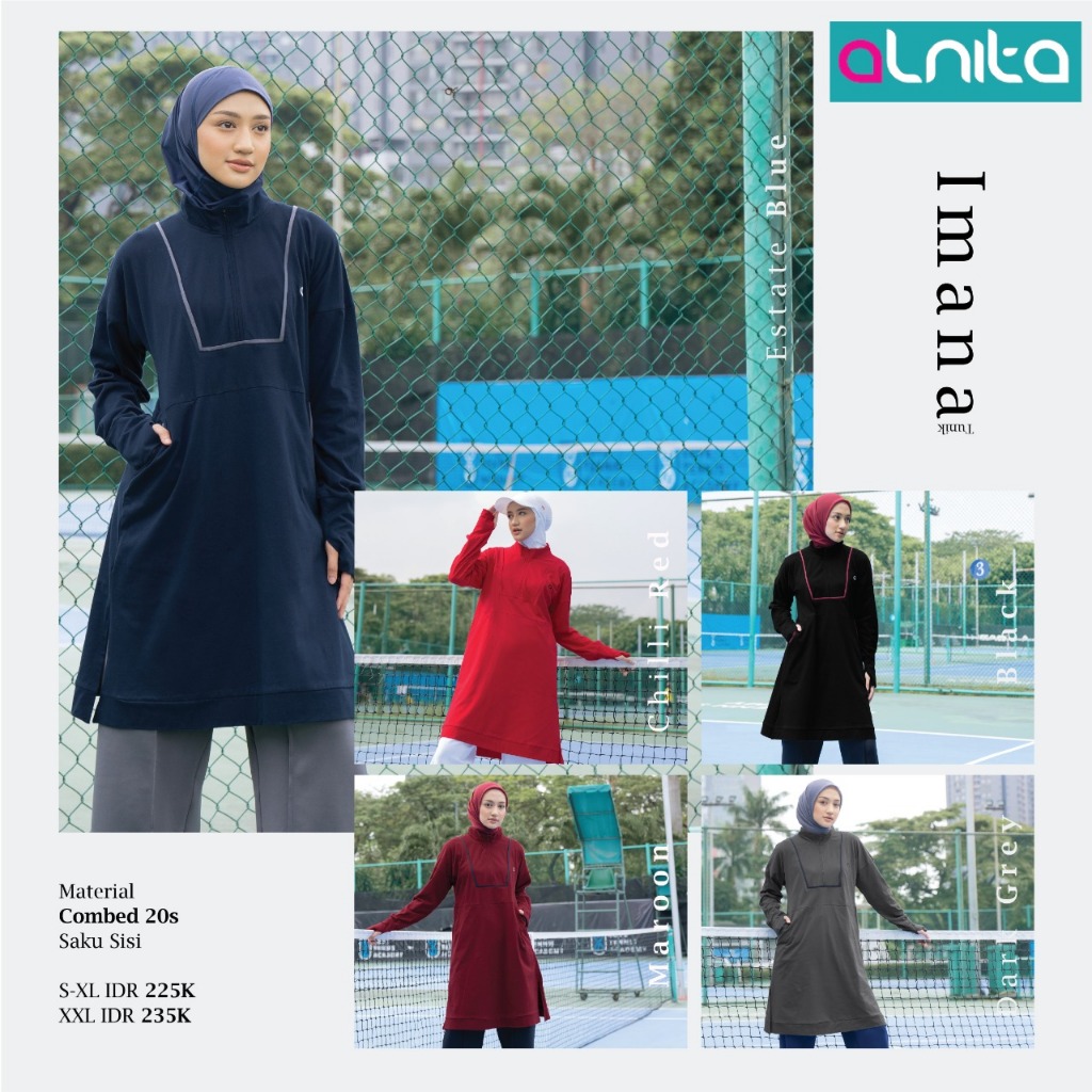TUNIK ALNITA IMANA TUNIK DEWASA ALNITA MUSLIM SPORTWEAR ALNITA