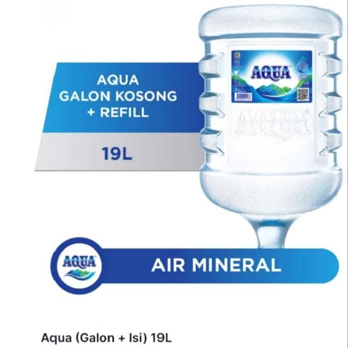 

Air Minum Aqua Galon + Isi 19 Liter