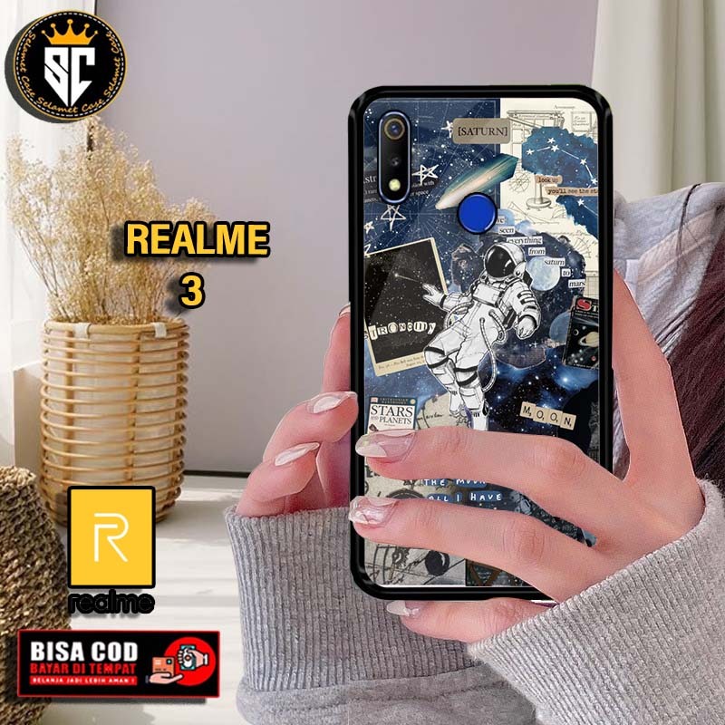Hardcase 2d glosy dan softcase 2d glosy for realme 3 motif nasa/astronot ready all type smartphone