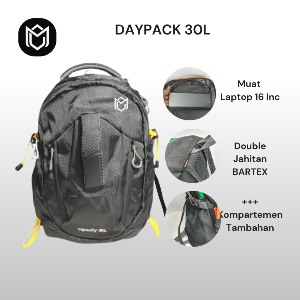 Backpack Semi Carrier 30 Liter Tas Ransel Laptop Sekolah Outdoor Pria / Keril Lipat 30 Liter