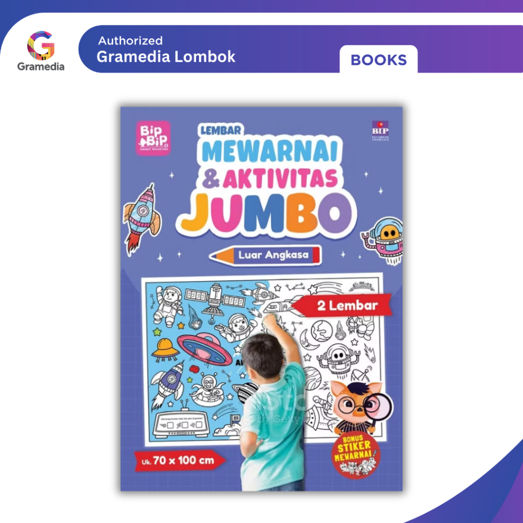Gramedia Lombok - Lembar Mewarnai & Aktivitas Jumbo Luar Angkasa (Tim BIP)