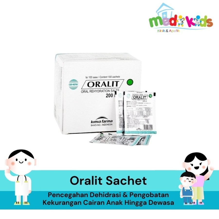 Oralit Obat Dehidrasi Anak & Dewasa Diare Kurang Cairan Sachet - Box