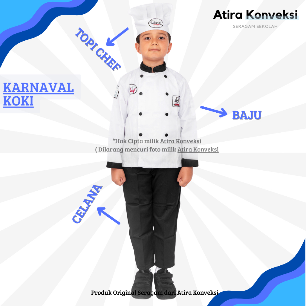 BAJU PROFESI KOKI - BAJU KARNAVAL ANAK TK