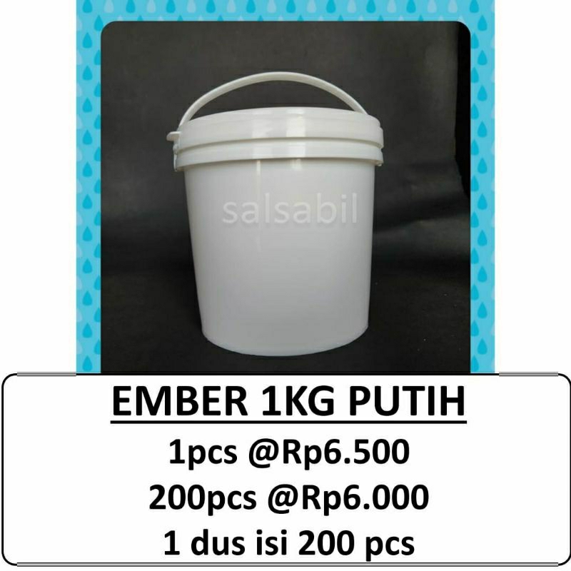 Ember 1kg Putih / ember plastik 1kg / ember mini