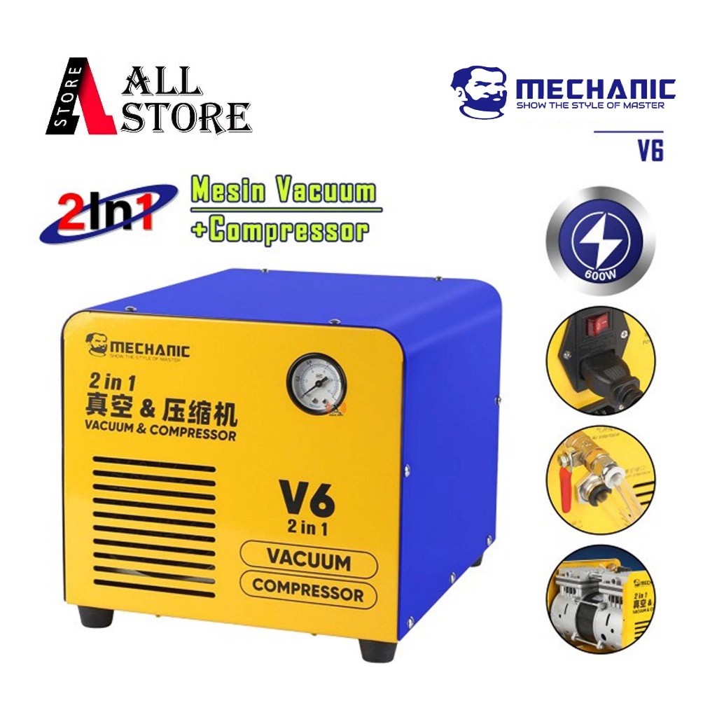 MECHANIC V6 Mesin Vaccum Compressor - Vakum Kompresor 2In1 Original