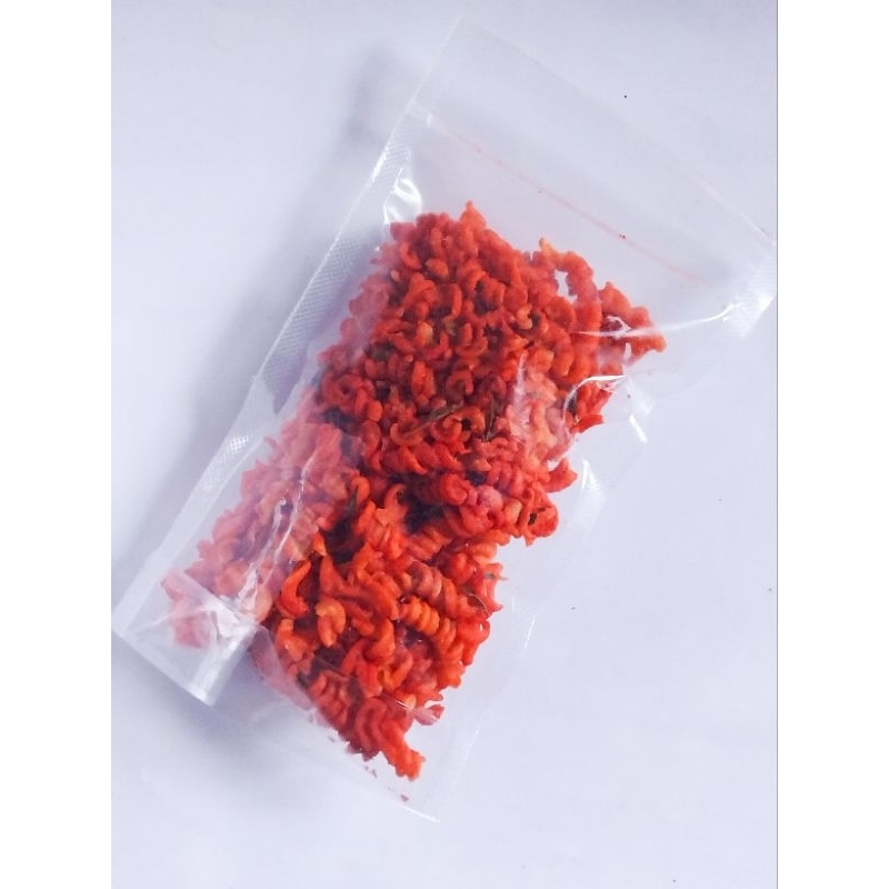 

makaroni spiral, makaroni pedas daun jeruk, makaroni kering isi 100 gram