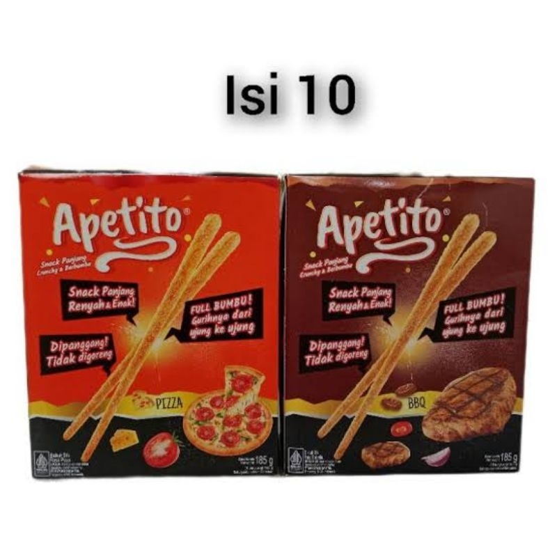 

Apetito Biskuit Stick Rasa Pizza / Rasa BBQ 1 box (10 pcs)