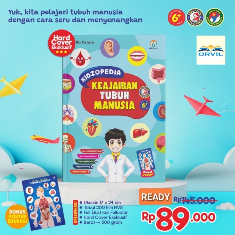 Gusfams - Kidzopedia Keajaiban Tubuh Manusia - Hardcover Ensiklopedia Anak SD Ziyadbooks