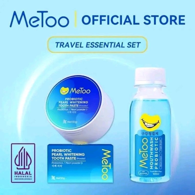 METOO TEETH WHITENING POWDER (SERBUK) DAN METOO MOUTHWASH