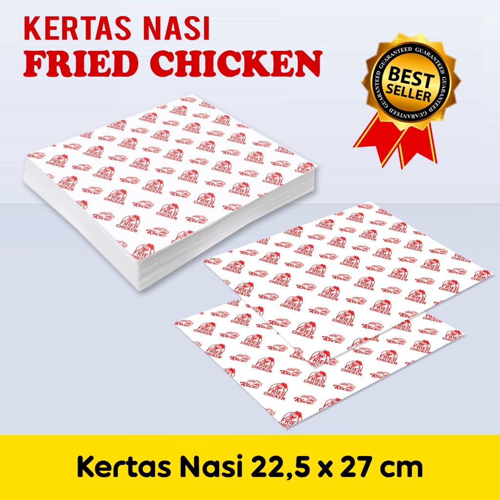 100 Lembar Kertas Nasi KFC / Kertas Nasi KFC uk 22,5 x 27 cm