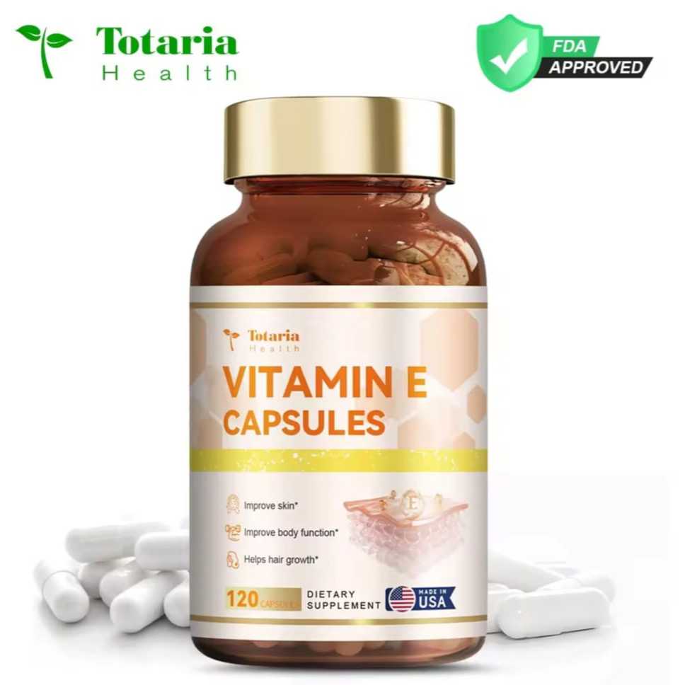 Totaria Kapsul Vitamin E 400IU - Perbaiki Kulit Kering & Bekas Jerawat, Antioksidan Tinggi untuk Kul