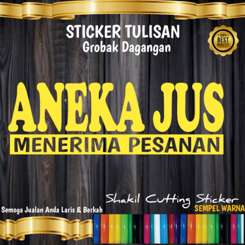 

Cutting Sticker ANEKA JUS untuk nama jualan di grobar & Etalaseu