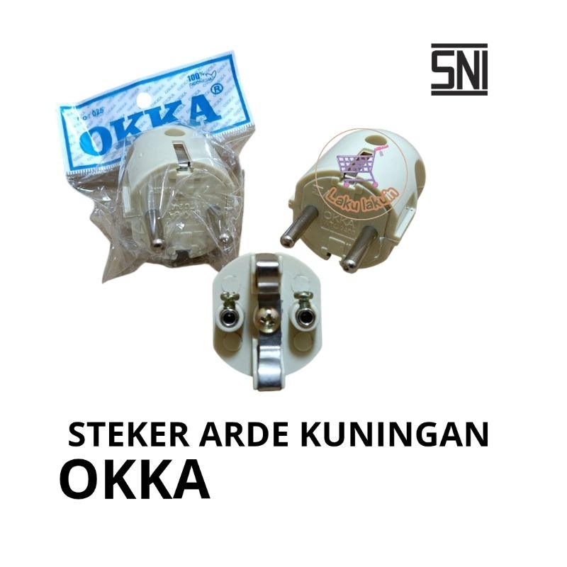 steker arde kuningan OKKA/colokan listrik