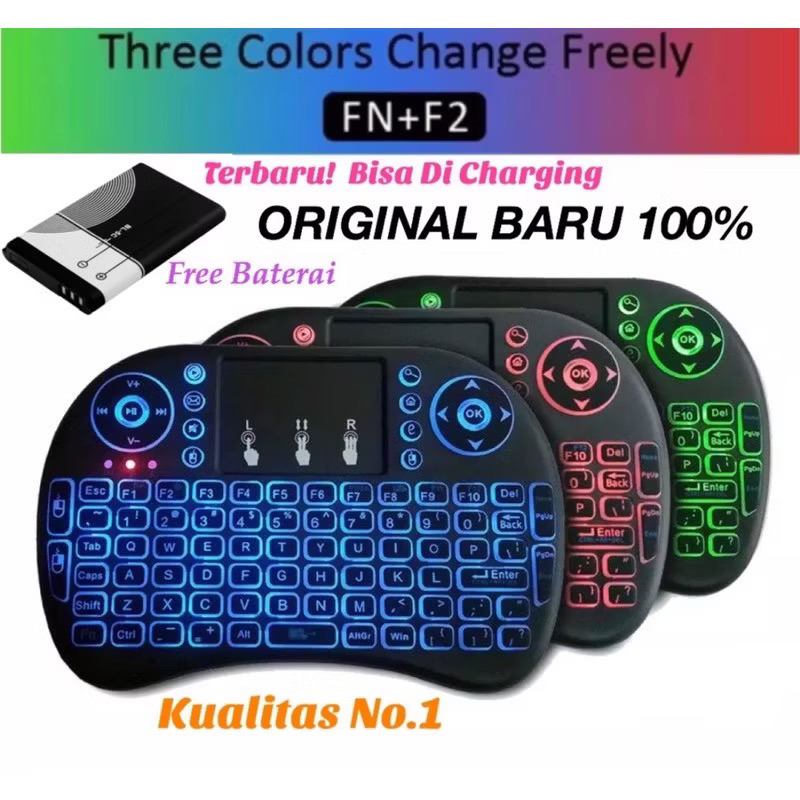 Keyboard Wireless mini i8 RGB Backlit Colorful Touchpad/ Wireless keyboard mini/mini keyboard wirele