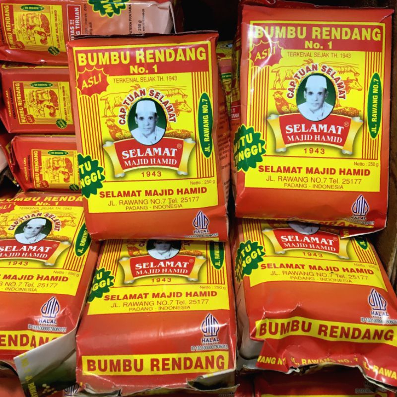 

Bumbu Rendang No.1 Cap Tuan Selamat - Bumbu Masak Minang Asli Aroma Spesial Sejak 1943