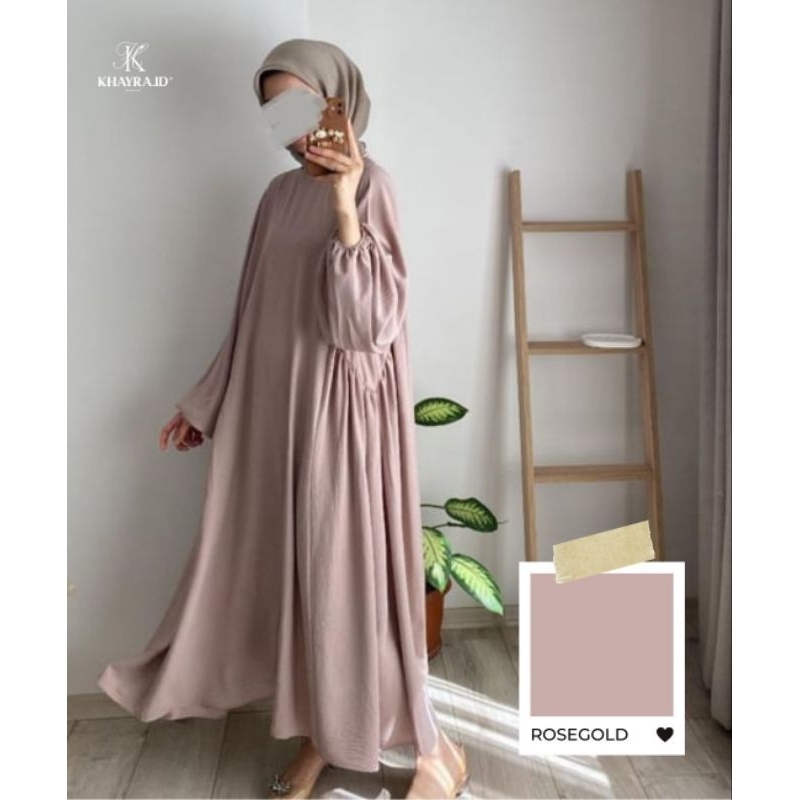 Gamis Wanita Dewasa dan Remaja Haura dress Basic Crinkle Airflow Premium