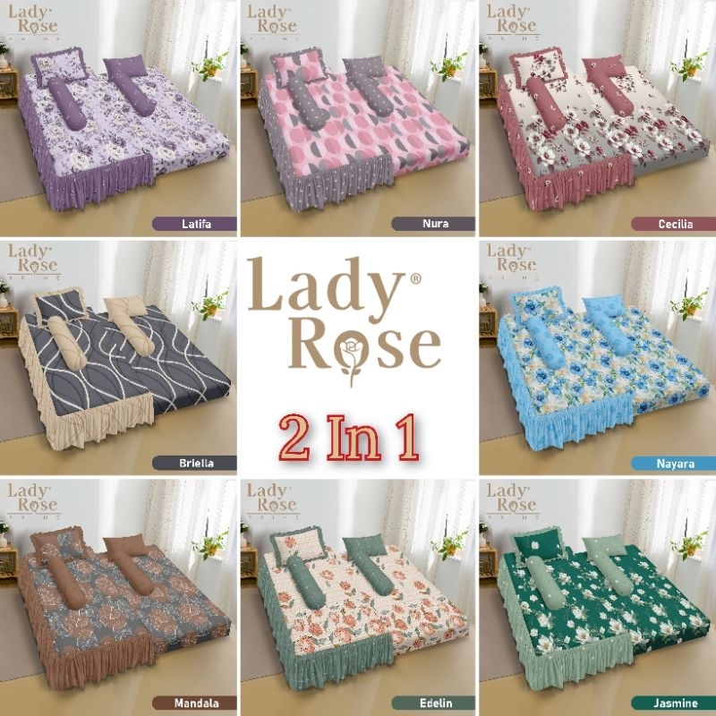 Sprei Lady Rose Prime 2in1 120x200 Tinggi 30cm - Sprei Sorong / Sprei Susun 120X200 Tinggi 30cm