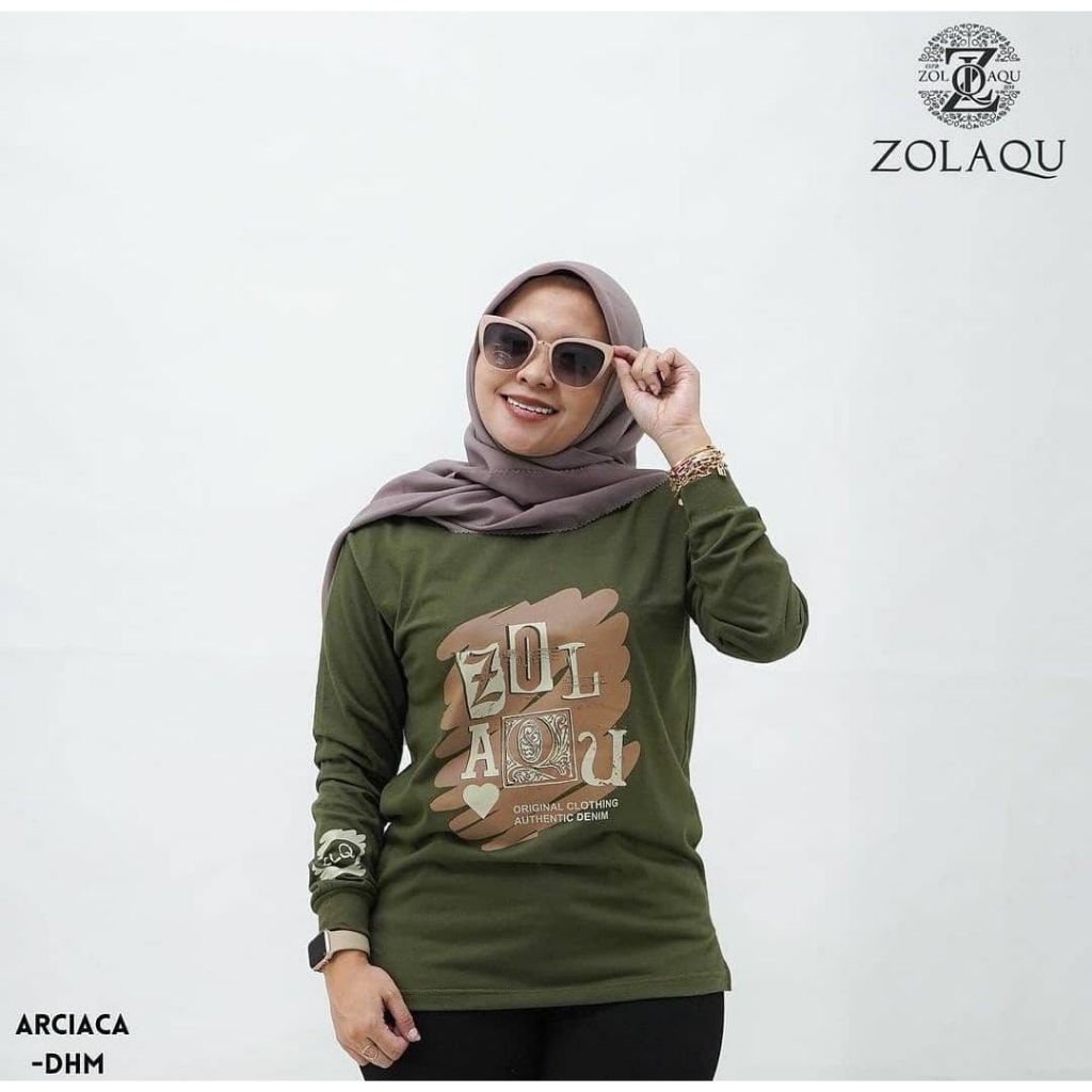 ZOLAQU Sweater Hijab Original Clothing Denim kaos distro atasan wanita zolaqu senam zumba gowes olga