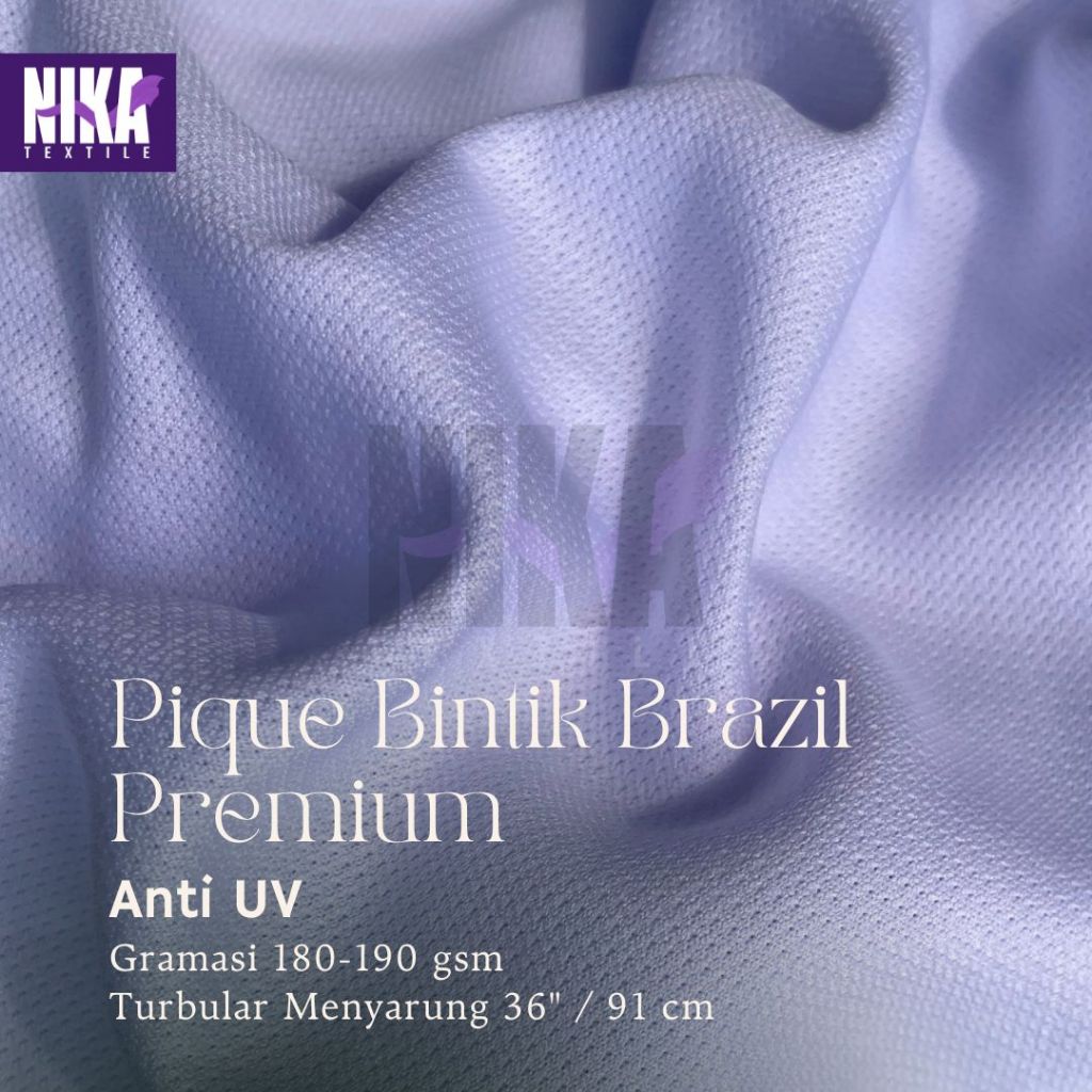 Kain Bahan Jersey Drifit Dryfit Brazil Bintik Pique Putih Premium Anti UV