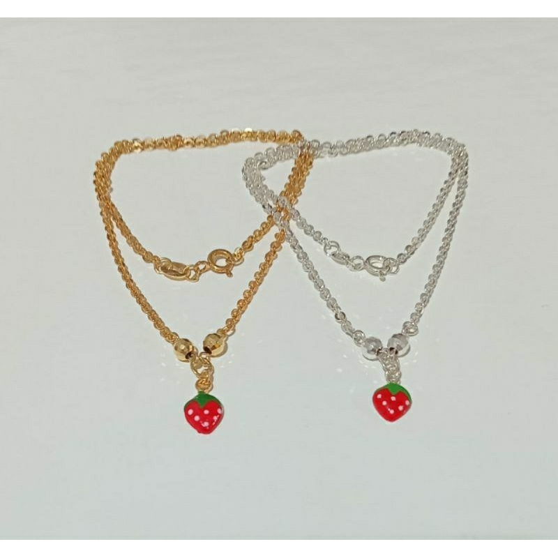 KALUNG ANAK PERAK ASLI STROBERI NORI FANCY ( PERAK SILVER 925 )