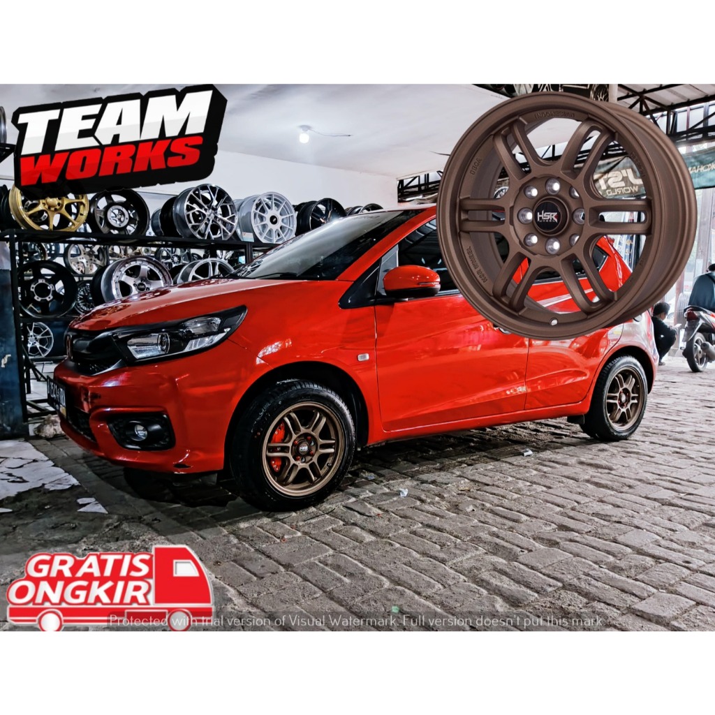 PROMO 1SET VELG TYPE HSR AERI RING 15 LEBAR 6,5 PCD 4X100 4X114,3 ET42 BRONZE PELEK MOBIL HONDA BRIO