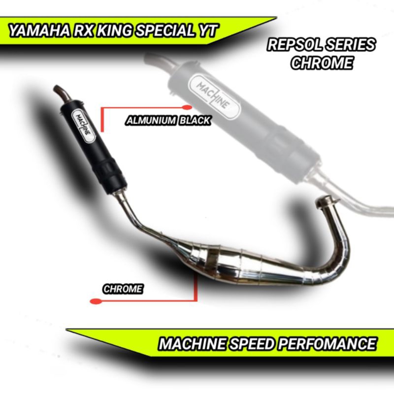 KNALPOT RX KING SPESIAL KOLONG REPSOL CHROME ORIGINAL MACHINE BUKAN ABRT CMS