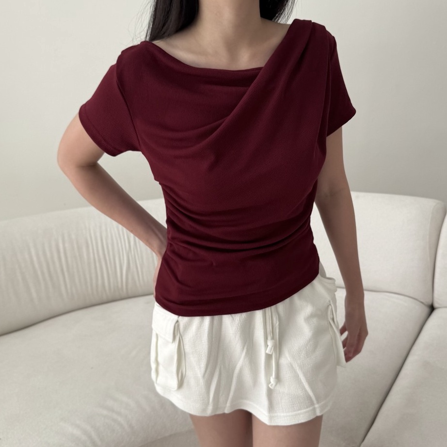 Trend  NU TOP  Atasan Knit Wanita Korean Top Baju Knit Wanita Lengan Pendek Basic Short Sleeve