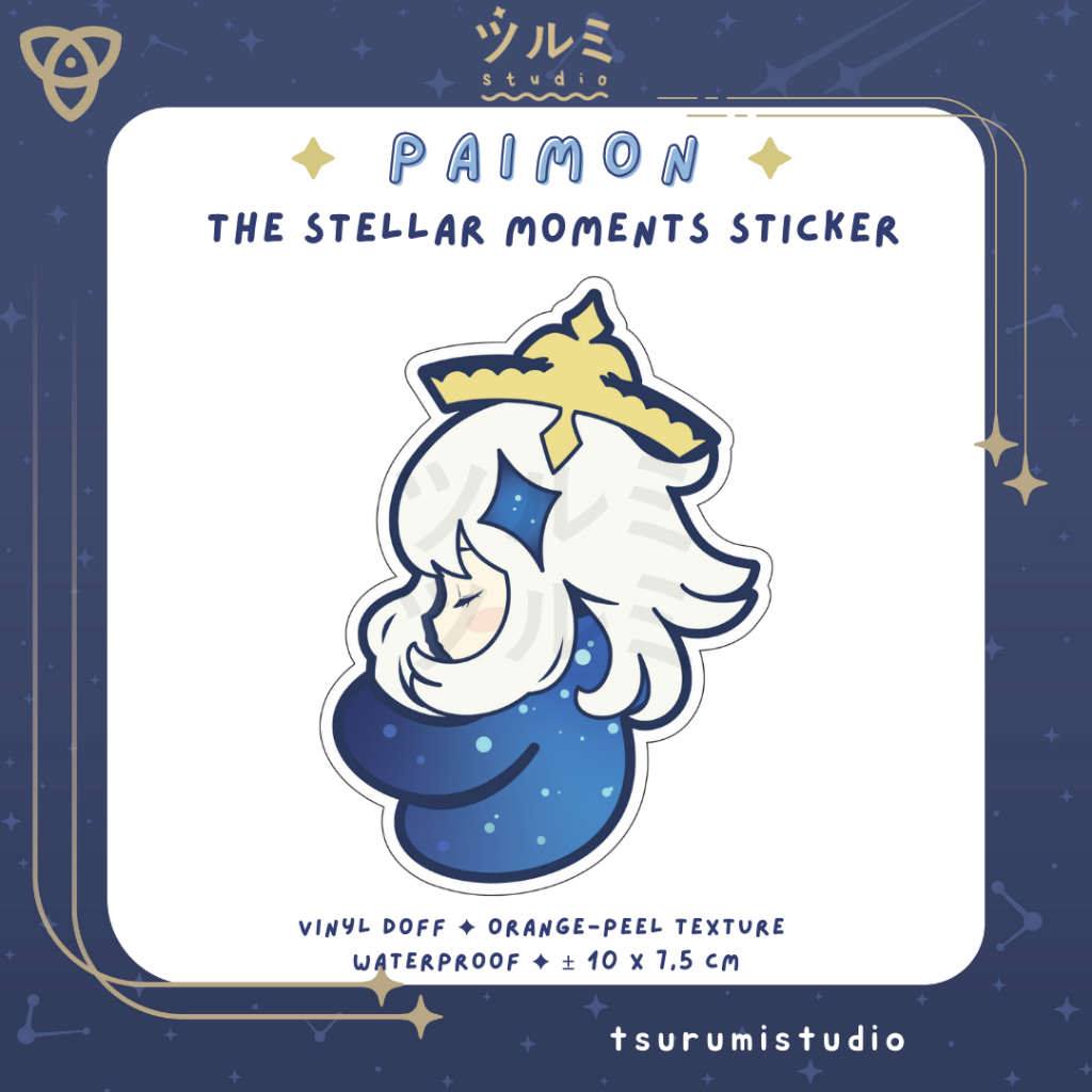 

Genshin Impact Paimon The Stellar Moments Album Sticker Fanmerch by tsurumistudio