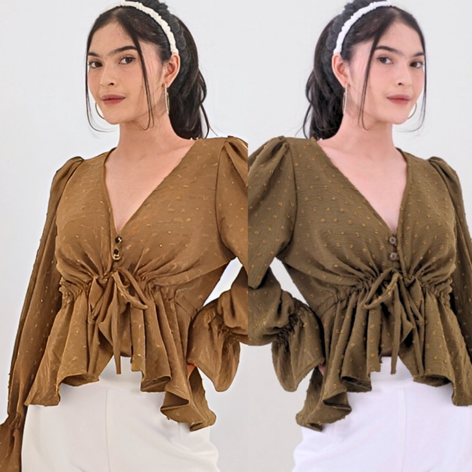 Miliki Kayla Blouse Uragiri Premium  Zura Blouse Top Uragigiri Airflow  Blouse Wanita Wrap Top Rampe