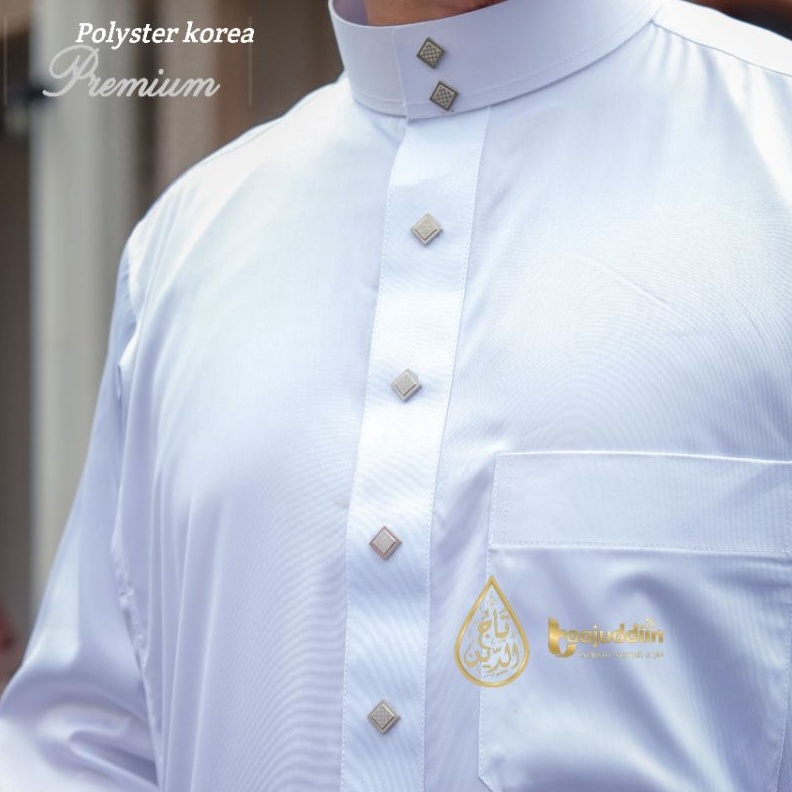 KODE O43L Jubah Gamis Pria Saudi Style Alharamain Polyester Korea Kancing Premium Exclusive Jubah Sa