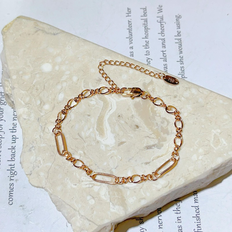 gelang rante simpel titanium cap 750 Rose Gold