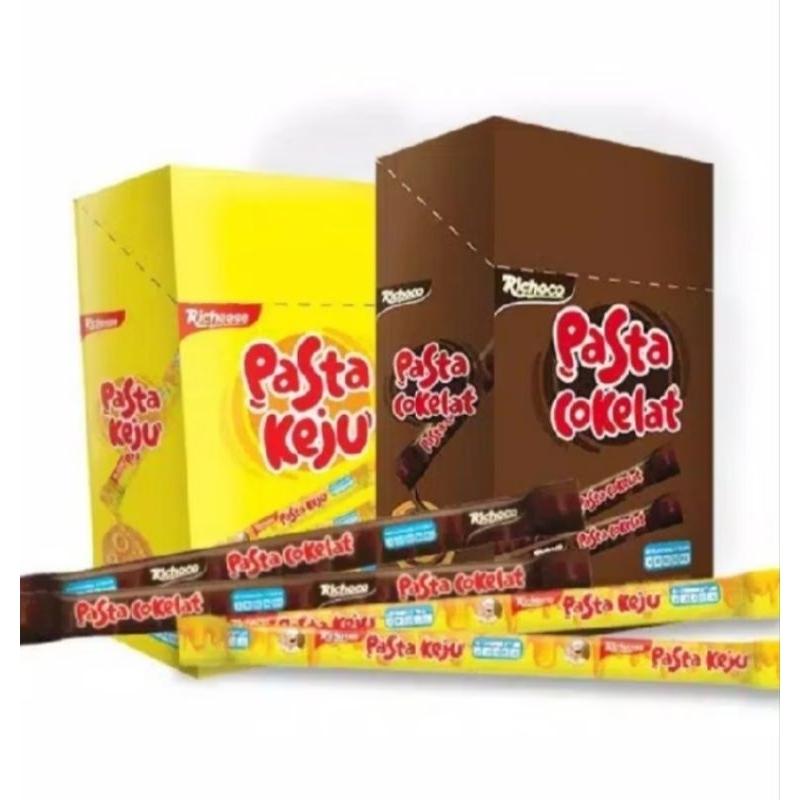 

Richesee Nabati Pasta Stick Keju Cokelat Box 30x6g