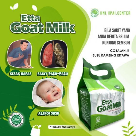 

ETTA GOAT MILK (EGM) Susu kambing sumber kalsium, protein, asam amino, fosfor, kalium, vitamin B2