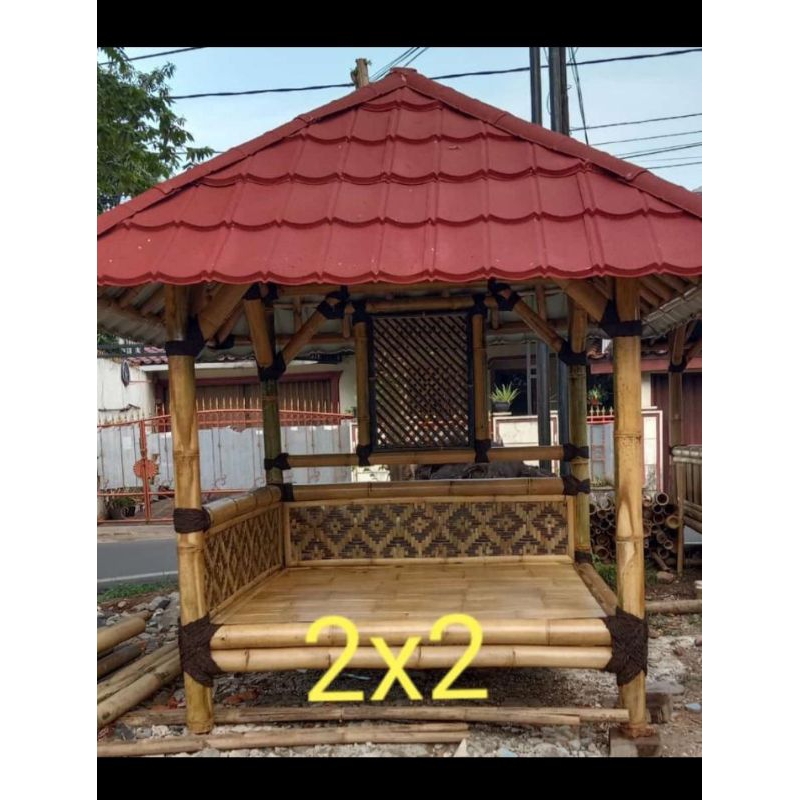Gazebo bambu minimalis untuk halaman rumah anda modern