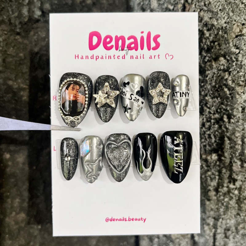 [denails.beautyy] custom + foto | kpop press on nails | treasure press on nails | enhypen press on n