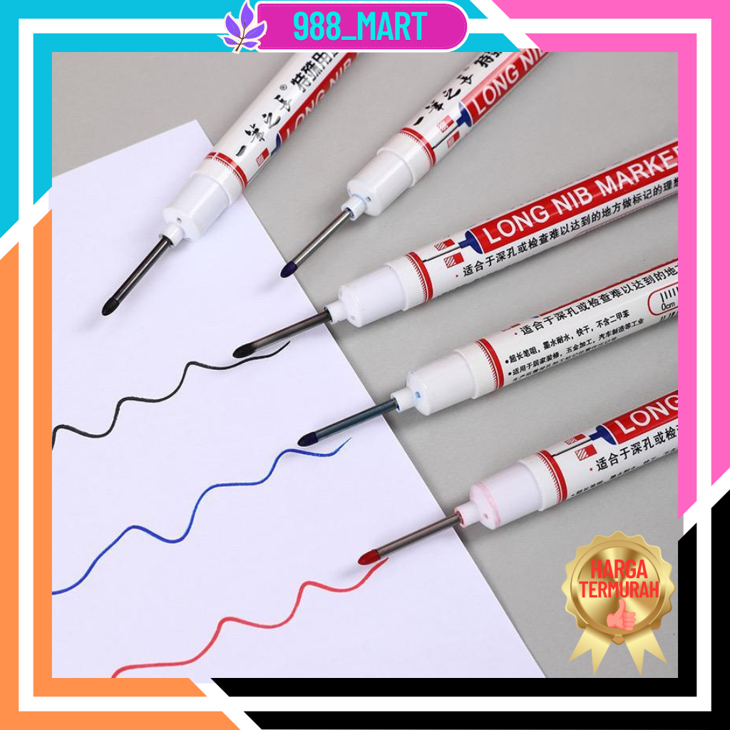 

【COD】【TERMURAH】 Spidol Tukang Penanda Kepala Panjang Pulpen Tulisan Serbaguna Tukang Bangunan Lubang Dalam Spidol Berminyak Tahan Air Cepat