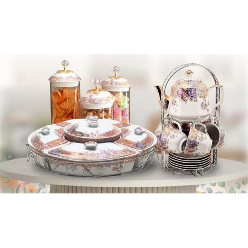 paket vicenza magnolia wadah saji toples teaset