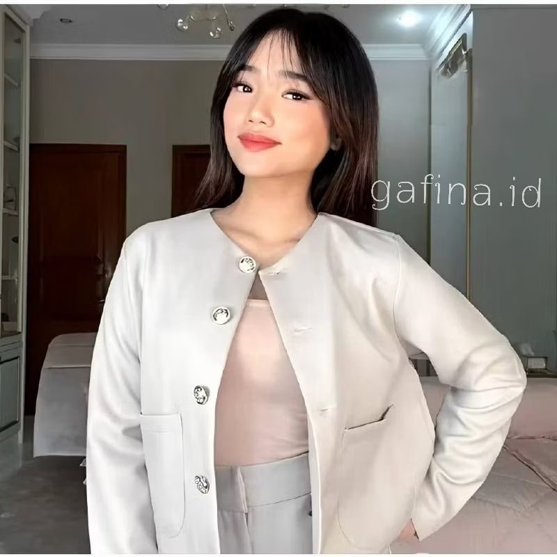 Gemma blazer - Atasan wanita Crop Top / Outer Korean style _ Blazer Kantor Wanita Terbaru