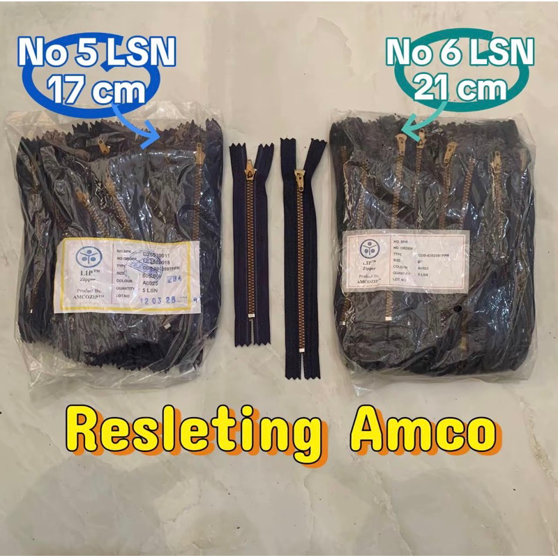 Resleting Jeans Murah AMCO LIP ASAHI 5" 17 cm / 6" 21cm by AMCOZIP