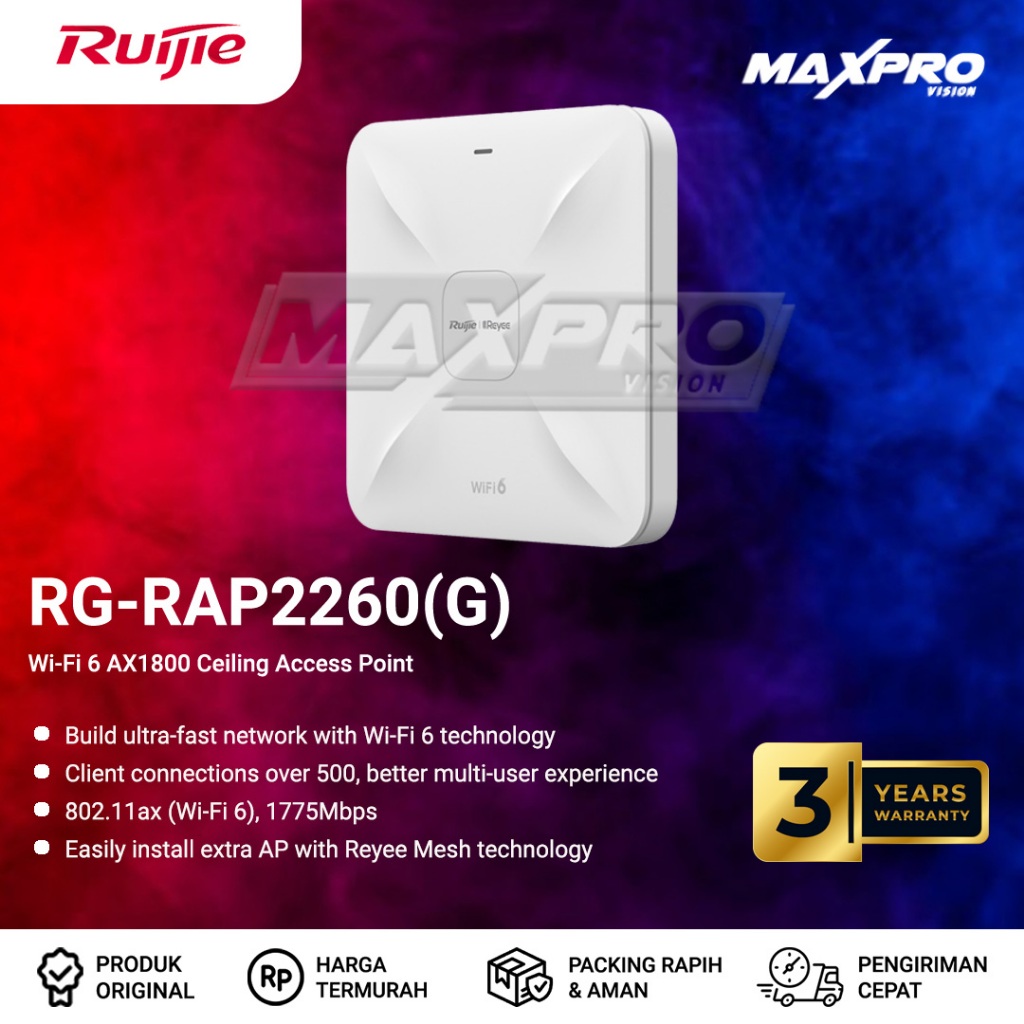 RG-RAP2260(G) - RUIJIE REYEE WIFI 6 CEILING MESH ACCESS POINT