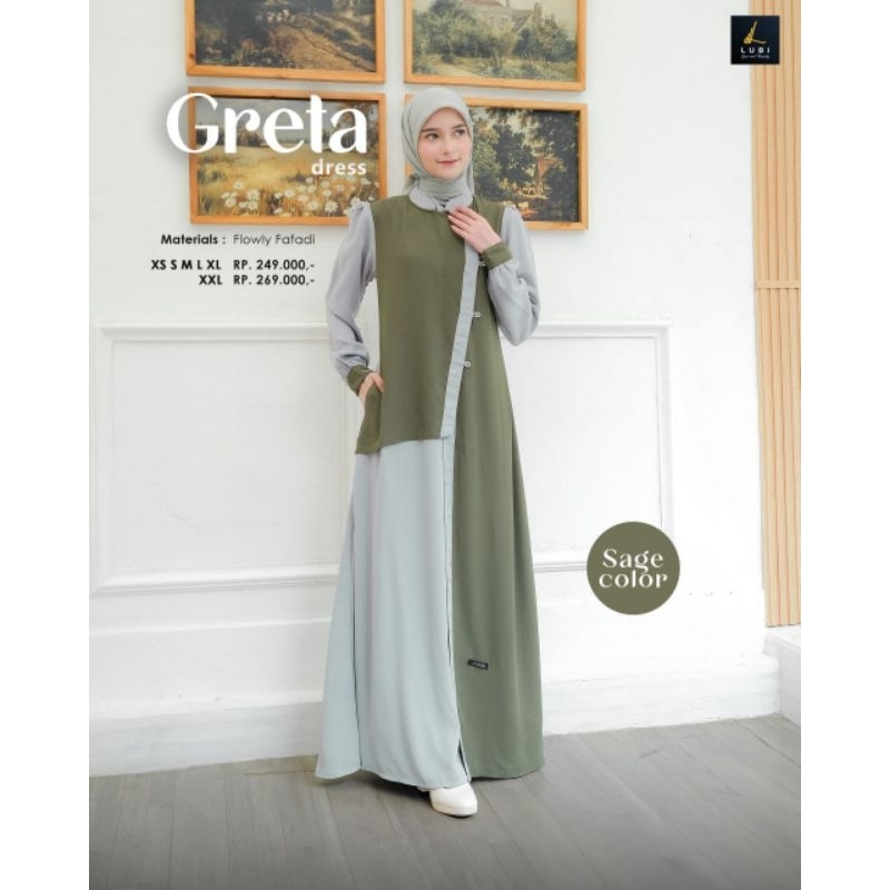 GRETA DRESS SAGE/GAMIS LUBI/GAMIS LUBI SAGE