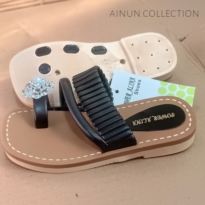 Sandal flat jepit anak perempuan sandal fashion alina sendal teplek anak wanita kaki 24-35 sendal ka
