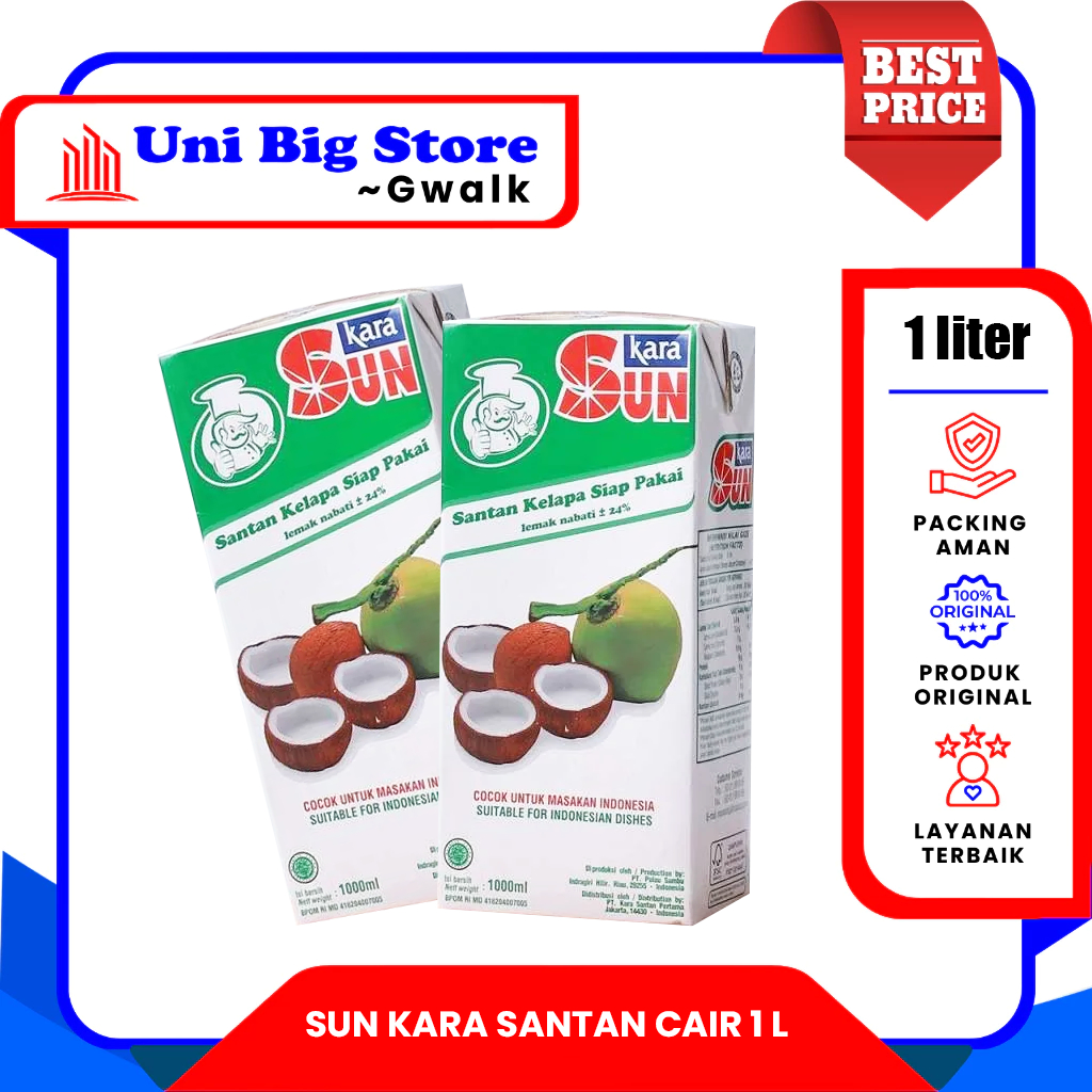 

SUN KARA SANTAN CAIR INSTAN SIAP PAKAI - 1 Liter 1000 ml