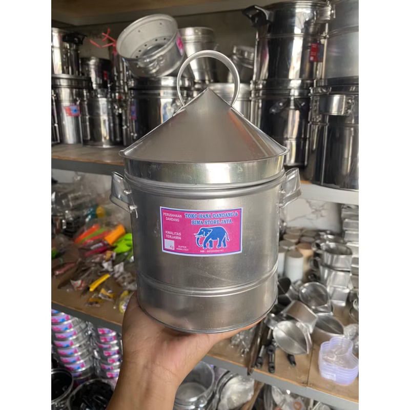 SABLUKAN NASI 1/2kg Aluminium Tebal| PANCI KUKUS 16cm TUTUP KRUCUT | Aluminium Tebal