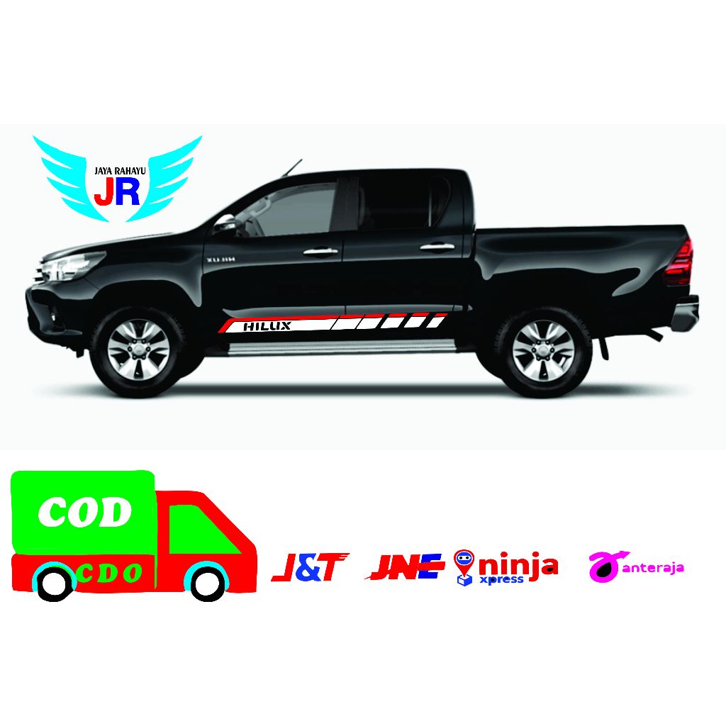 stiker list mobil HILUX stiker list body pintu samping mobil hilux