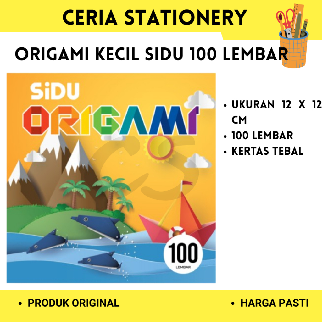 

Origami Kecil Sidu 100 Lembar / Kertas Origami Warna 12 x 12 Cm